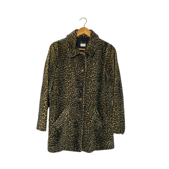 Agnes B. Leopard Print Fuzzy Coat - Picture 1 of 5
